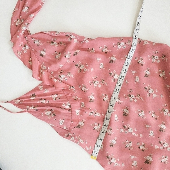 Reformation Trista Ruffle Sleeve Open Back Dress in Marlene NWT - Picture 12 of 13